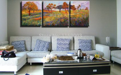Abstract modern 3 panel canvas